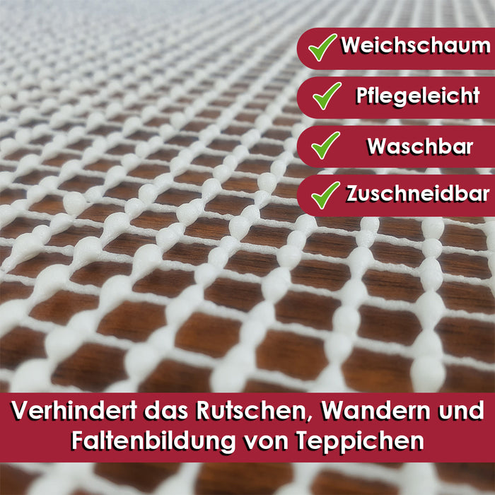 Teppichstopper Anti-Rutsch-Matte 60 x 180 cm Eckig Weiß — decohometextil