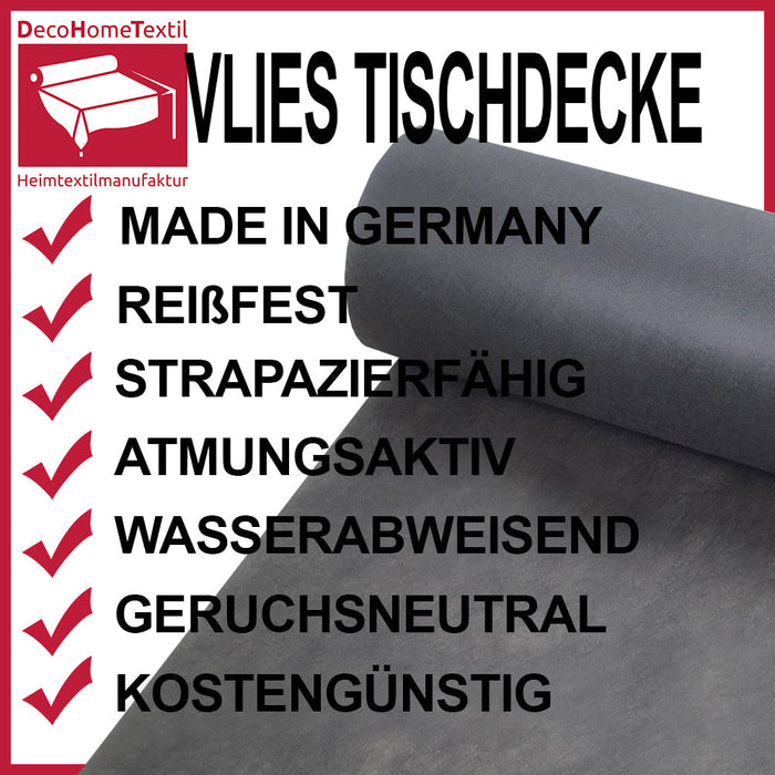 Vliesstoff Tischdecke Made In Germany Grau